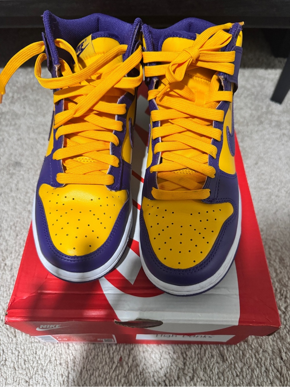 High-Top Sneakers in Purple & Yellow